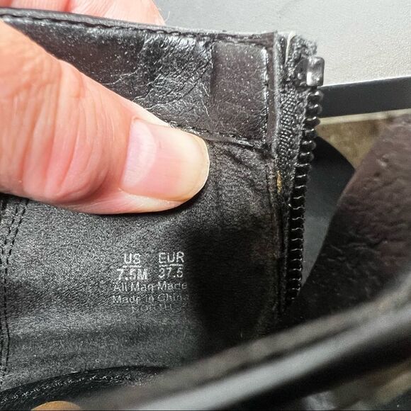 Sam Edelman Circus NORTH 7.5M Black/Silver Leather Peeptoe Bootie Block Heel - Picture 10 of 10